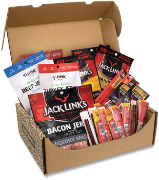 Snack Box Pros Big Beef Jerky Box, 29 Assorted Snacks, Free Delivery in 1-4 Business Days
