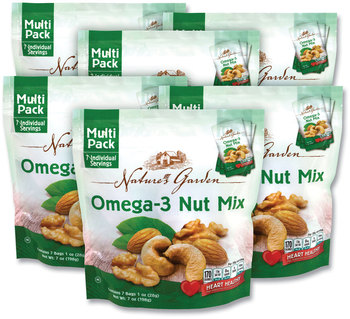 Nature's Garden Omega-3 Nut Mix, 1 oz Pouch, 7 Pouches/Pack, 6 Packs/Box, Free Delivery in 1-4 Business Days