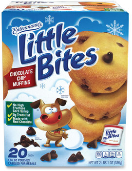 Entenmann's Little Bites® Muffins, Chocolate Chip, 1.65 oz Pouch, 20 Pouches/Box, Free Delivery in 1-4 Business Days