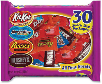 Hershey®'s All Time Greats Milk Chocolate Variety Pack, 15.92 oz Bag, 30 Pieces/Bag, 2 Bags/Pack, Free Delivery in 1-4 Business Days