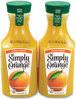 A Picture of product GRR-90200102 Simply Orange® Orange Juice Pulp Free, 52 oz Bottle, 2/Pack, Free Delivery in 1-4 Business Days