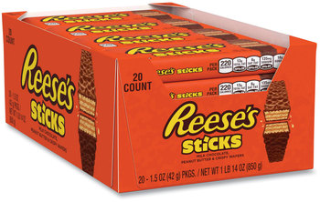 Reese's® STICKS Wafer Bar, 1.5 oz Bar, 20 Bars/Box, Free Delivery in 1-4 Business Days