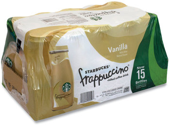 Starbucks® Frappuccino Coffee, 9.5 oz Bottle, Vanilla, 15/Pack, Free Delivery in 1-4 Business Days
