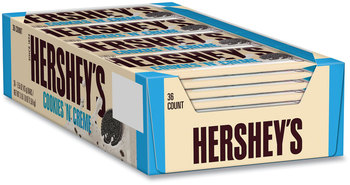 Hershey®'s Cookies 'n' Creme Candy Bar, 1.55 oz Bar, 36 Bars/Carton, Free Delivery in 1-4 Business Days