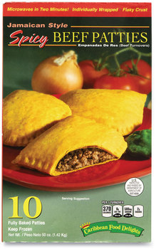 Caribbean Food Delights® Jamacian Style Spicy Beef Empanadas, 50 oz Box, 10/Box, Free Delivery in 1-4 Business Days