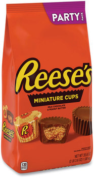 Reese's® Peanut Butter Cups Miniatures Party Pack, Milk Chocolate, 35.6 oz Bag, Free Delivery in 1-4 Business Days