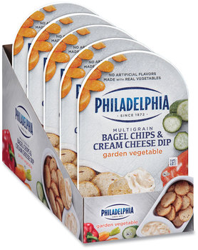 Kraft® Philadelphia Multigrain Bagel Chips & Garden Vegetable Cream Cheese Dip, 2.5 oz, 5/Box, Free Delivery in 1-4 Business Days