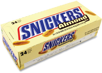 Snickers® Almond Bar, 1.76 oz Bar, 24 Bars/Box, Free Delivery in 1-4 Business Days