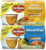 A Picture of product GRR-22000744 Del Monte® Diced Peaches and Mixed Fruit Cups, 4 oz Cups, 16 Cups/Box, Free Delivery in 1-4 Business Days