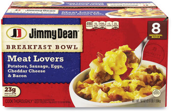 Jimmy Dean® Breakfast Bowl Meat Lovers, 56 oz Box, 8 Bowls/Box, Free Delivery in 1-4 Business Days