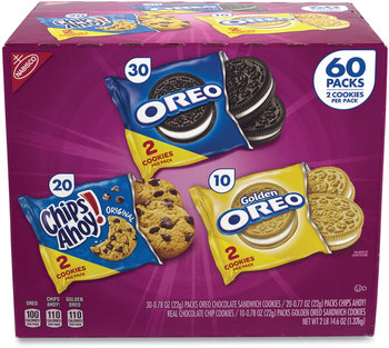 Nabisco® Cookie Variety Pack, Assorted Flavors, 0.77 oz Pack, 60 Packs/Box, Free Delivery in 1-4 Business Days