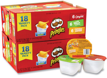 Pringles® Potato Chips, Assorted, 0.67 oz Tub, 18 Tubs/Box, 2 Boxes/Carton, Free Delivery in 1-4 Business Days
