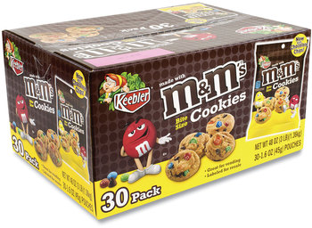 Keebler® Mini Cookie Snack Packs, Chocolate Chip/MandMs, 1.6 oz Pouch, 30 Pouches/Carton, Free Delivery in 1-4 Business Days