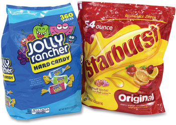National Brand Chewy and Hard Candy Party Assortment, Jolly Rancher/Starburst, 8.5 lbs Total, 2 Bag Bundle, Free Delivery in 1-4 Business Days