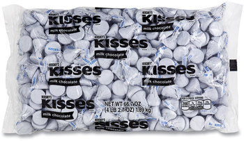 Hershey®'s  Milk Chocolate Candy KISSES, Milk Chocolate, White Wrappers, 66.7 oz Bag, Free Delivery in 1-4 Business Days