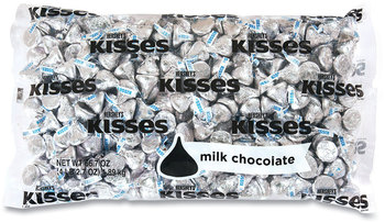 Hershey®'s  Milk Chocolate Candy KISSES, Milk Chocolate, Silver Wrappers, 66.7 oz Bag, Free Delivery in 1-4 Business Days
