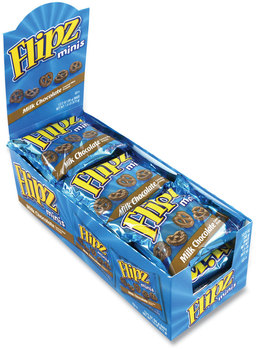 Flipz® Minis Milk Chocolate Covered Pretzels with Display Box, 2 oz Pouch, 12 Pouches/Box, Free Delivery in 1-4 Business Days