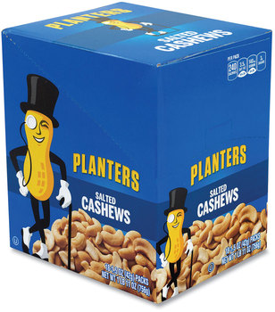 Planters® Salted Nut Cashews, 1.5 oz Packs, 18 Packs/Box, Free Delivery in 1-4 Business Days