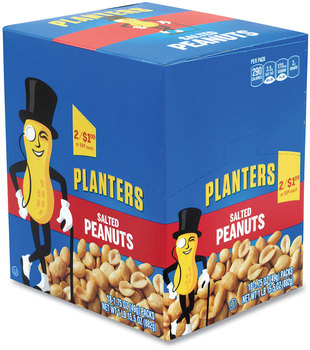Planters® Salted Peanuts, 1.75 oz Pack, 18 Packs/Box, Free Delivery in 1-4 Business Days