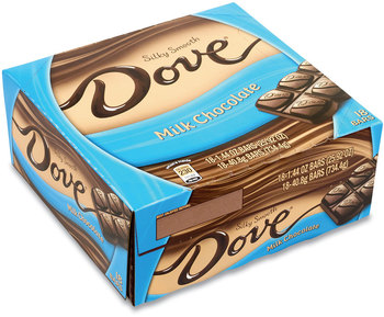 Dove® Chocolate Milk Chocolate Bars, 1.44 oz, 18 Bars/Carton, Free Delivery in 1-4 Business Days