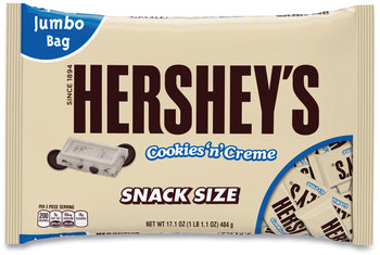 Hershey®'s Snack Size Bars, Cookies n Creme, 17.1 oz Bag, 2/Pack, Free Delivery in 1-4 Business Days