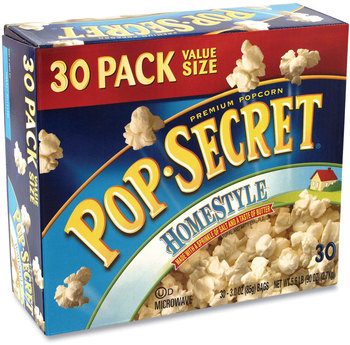 Pop Secret® Microwave Popcorn, Homestyle, 3 oz Bags, 30/Carton, Free Delivery in 1-4 Business Days