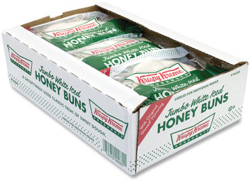 Krispy Kreme® Jumbo White Iced Honey Bun, 5 oz Pack, 9 Packs/Box, Free Delivery in 1-4 Business Days