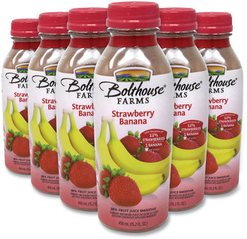 Bolthouse® Farms 100% Fruit Juice Smoothie, Strawberry Banana, 15.2 oz Bottle, 6/Pack, Free Delivery in 1-4 Business Days