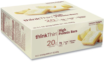 thinkThin® High Protein Bars, Lemon Delight, 2.1 oz Bar, 10 Bars/Carton, Free Delivery in 1-4 Business Days