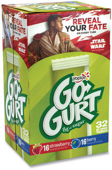 Yoplait® Go-Gurt Low Fat Yogurt, 2 oz Tube, 32 Tubes/Box, Free Delivery in 1-4 Business Days
