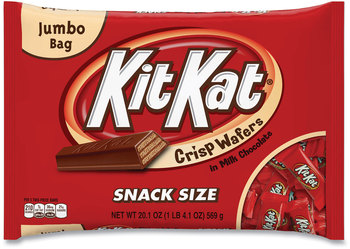 Kit Kat® Snack Size, Crisp Wafers in Milk Chocolate, 20.1 oz Bag, Free Delivery in 1-4 Business Days