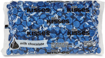 Hershey®'s  Milk Chocolate Candy KISSES, Milk Chocolate, Dark Blue Wrappers, 66.7 oz Bag, Free Delivery in 1-4 Business Days