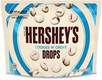 Hershey®'s Drops Candy, Cookies 'n' Creme, 7.6 oz Bag, 3 Bags/Pack, Free Delivery in 1-4 Business Days