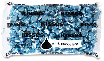Hershey®'s  Milk Chocolate Candy KISSES, Milk Chocolate, Blue Wrappers, 66.7 oz Bag, Free Delivery in 1-4 Business Days
