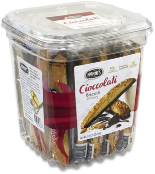 Nonni's® Biscotti, Dark Chocolate Almond, 0.85 oz Individually Wrapped, 25/Pack, Free Delivery in 1-4 Business Days