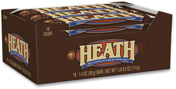 HEATH® Milk Chocolate English Toffee Candy Bar, 1.4 oz Bar, 18 Bars/Box, Free Delivery in 1-4 Business Days