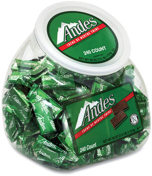 Andes® Creme de Menthe Chocolate Mint Thins, 240 Pieces/40 oz Tub, 1 Tub/Carton, Free Delivery in 1-4 Business Days