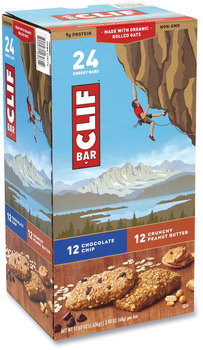 CLIF® Energy Bar, Chocolate Chip/Crunchy Peanut Butter, 2.4 oz, 24/Box, Free Delivery in 1-4 Business Days