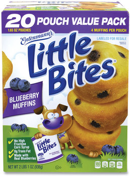 Entenmann's Little Bites® MuffinsLittle Bites Muffins, Blueberry, 1.65 oz Pouch, 20 Pouches/Box, Free Delivery in 1-4 Business Days