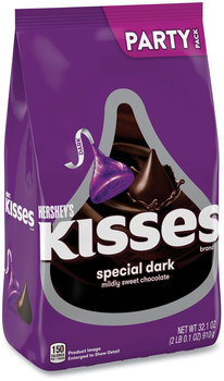 Hershey®'s KISSES Special Dark Chocolate Candy, Party Pack, 32.1 oz Bag, Free Delivery in 1-4 Business Days