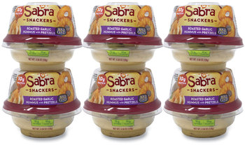 Sabra® Classic Hummus with Pretzel, 4.56 oz Cup, 6 Cups/Pack, Free Delivery in 1-4 Business Days