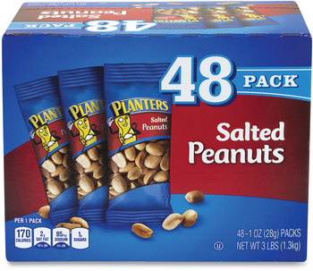 Planters® Salted Peanuts, 1 oz Pack, 48/Box, Free Delivery in 1-4 Business Days