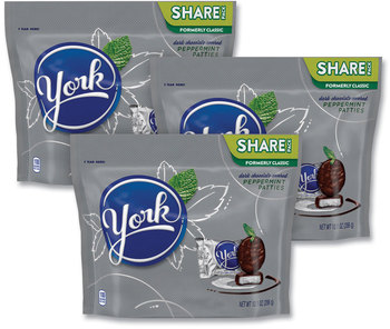 York® Share Pack Peppermint Patties, Miniatures, 10.1 oz Bag, 3 Bags/Pack, Free Delivery in 1-4 Business Days