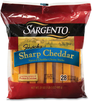 Sargento® Cheese Sticks Sharp Cheddar, 21 oz Pack, 28 Sticks/Pack, Free Delivery in 1-4 Business Days