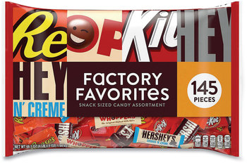Hershey®'s Factory Favorites Chocolate Bar Assortment, 68.5 oz Bag, 145 Pieces/Bag, Free Delivery in 1-4 Business Days