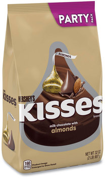 Hershey®'s KISSES Milk Chocolate with Almonds, Party Pack, 32 oz Bag, Free Delivery in 1-4 Business Days