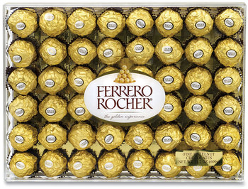 FERRERO ROCHER Hazelnut Chocolate Diamond Gift Box, 21.2 oz, 48 Pieces, Free Delivery in 1-4 Business Days