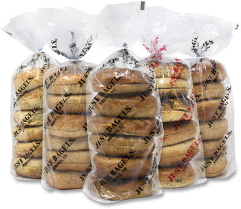 Just Bagels Assorted Bagels, Assorted Flavors, 6 Bagels/Pack, 5 Packs/Carton, Free Delivery in 1-4 Business Days