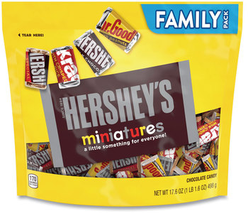 Hershey®'s Miniatures Variety Family Pack, Assorted Chocolates, 17.6 oz Bag, Free Delivery in 1-4 Business Days