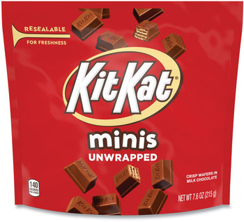 Kit Kat® Minis Unwrapped Wafer Bars, 7.6 oz Bag, Milk Chocolate, 3/Pack, Free Delivery in 1-4 Business Days
